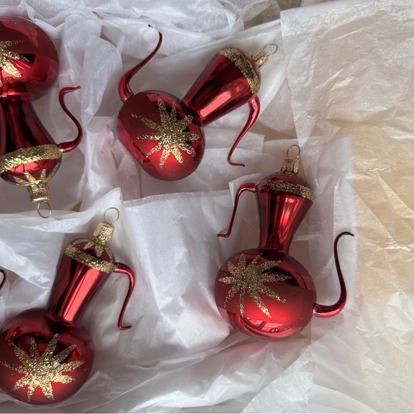 Tea Pots Christmas Ornaments Glass 7 pieces - Picture 8 of 16